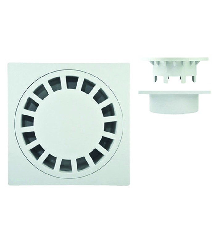 Chiusino Sifonato in PVC Grigio con Griglia - Scarico Anti-Odore (Misure 25x25 / 30x30) - 2