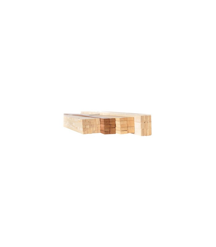 SET 4 PEZZI LISTELLO IN ABETE PIALLATO 40X40 MM LUNGHEZZA 2000 MM - 1