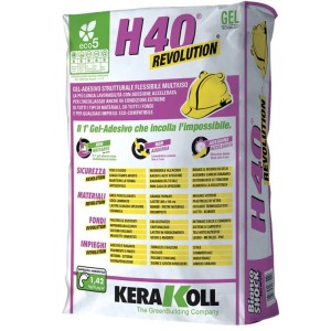 H40 REVOLUTION KERAKOLL GEL-ADESIVO AD ADESIONE ACCELERATA 25 KG GRIGIO