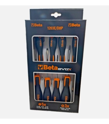 SET 8 GIRAVITI BETA EVOX 1203E/D8P CACCIAVITI TAGLIO E CROCE PHILLIPS
