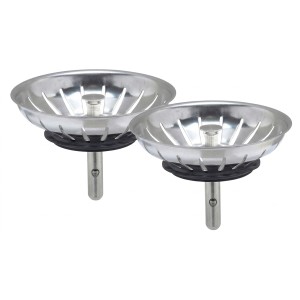 TAPPO PILETTA BASKET UNIVERSALE IN ACCIAIO INOX DIAMETRO 83 MM - BLISTER 2 PEZZI