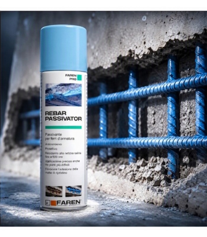 PASSIVANTE PROTETTIVO ANTICORROSIVO PER FERRI D'ARMATURA REBAR PASSIVATOR FAREN 500 ML - 1