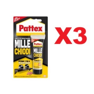 PATTEX MILLECHIODI FORTE & RAPIDO 100 G - CONFEZIONE RISPARMIO DA 3 PEZZI