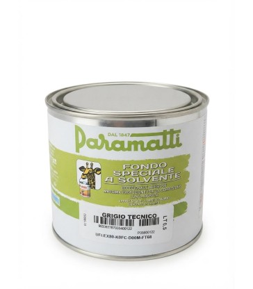 FONDO SPECIALE A SOLVENTE PARAMATTI GRIGIO TECNICO 0,5 L ANTIRUGGINE PRIMER ADERENZA PER METALLI ALLUMINIO ZINCATO PVC
