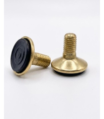 PIEDINO FISSO IN OTTONE MA10 X D 30 MM CON BASE IN GOMMA 