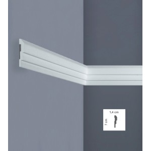 KIT 4 CORNICI DECORATIVE BOVELACCI I710 IN POLISTIROLO - 14 X 7 MM X 2 METRI (8 MT TOTALI)
