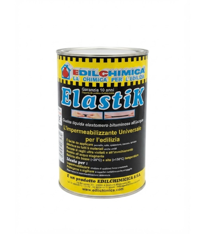 GUAINA LIQUIDA ELASTOMERO BITUMINOSA ELASTIK EDILCHIMICA 1,2 KG NERO 