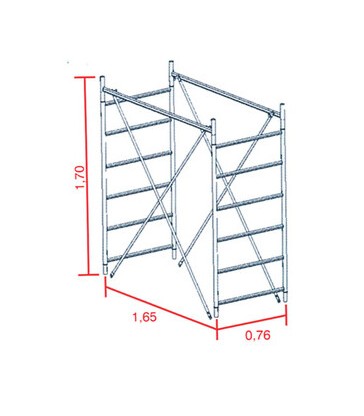 ALZATA TORRE GRIM 170 CM PER TRABATTELLO MODELLO GRIM IN ACCIAIO 