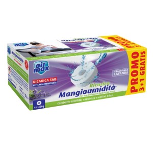 AIRMAX ASSORBIUMIDITÀ RICARICA TAB 450G LAVANDA CONFEZIONE 4 PEZZI BISON