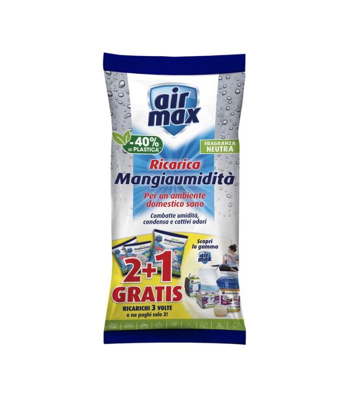 AIRMAX ASSORBIUMIDITA' RICARICA SALI NEUTRO 450G 3 PEZZI (2+1 GRATIS) 