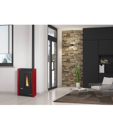 STUFA A PELLET VENTILATA LUISELLA BORDEAUX 4.8 KW EXTRAFLAME - 1