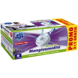 AIRMAX ASSORBIUMIDITÀ RICARICA TAB 450G LAVANDA CONFEZIONE 4 PEZZI BISON - 1