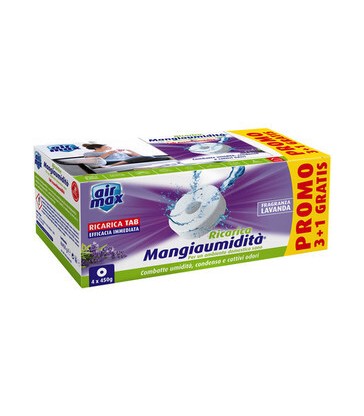 AIRMAX ASSORBIUMIDITÀ RICARICA TAB 450G LAVANDA CONFEZIONE 4 PEZZI BISON - 1