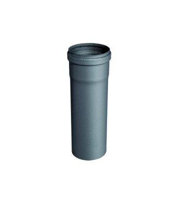 TUBO PER STUFE A PELLET SMALBO Ø 8X50 CM NERO OPACO ACCIAIO SMALTATO CONFEZIONE 2 PEZZI - 1