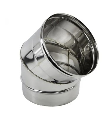 GOMITO A 45 INOX AISI 304 PER STUFA DIAMETRO 8 CM - 1