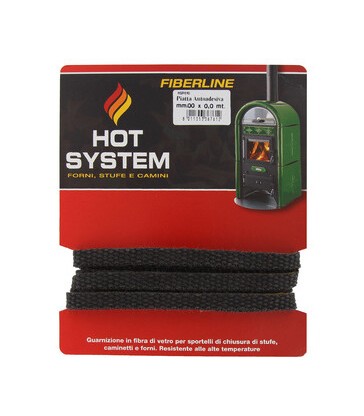 GUARNIZIONE PIATTA AUTOADESIVA IN FIBRA DI VETRO PER STUFE 10 MM X 2,5 M HOT SYSTEM - 1