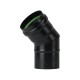 GOMITO A 45 GRADI PER STUFA A PELLET LIGHT SENZA GUARNIZIONE NERO OPACO VARIE MISURE - 2