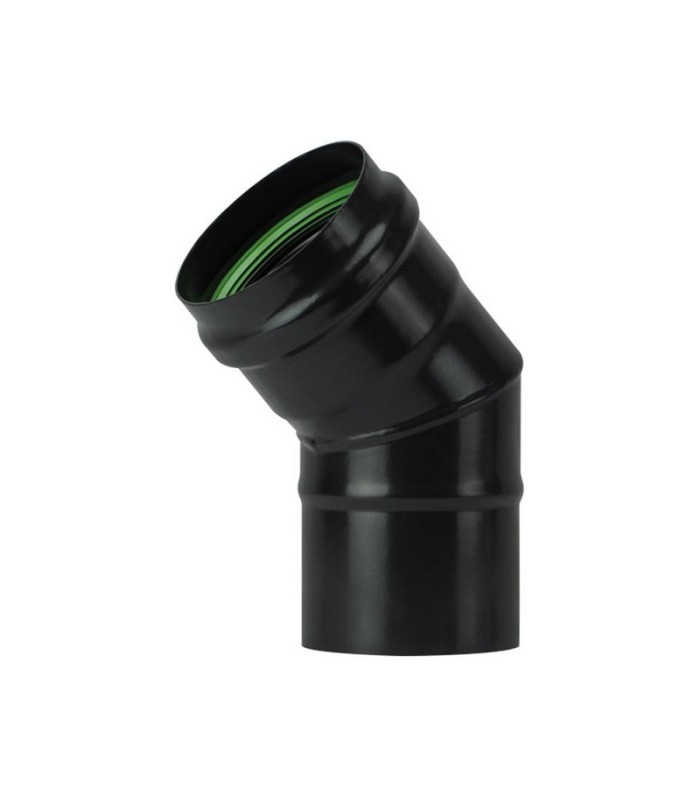 GOMITO A 45 GRADI PER STUFA A PELLET LIGHT SENZA GUARNIZIONE NERO OPACO VARIE MISURE - 2