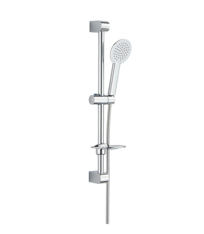 SALISCENDI DOCCIA 60 CM AQUA DIAMETRO 25 MM CON PORTASAPONE E DOCCETTA ABS GROENLANDIA CROMO