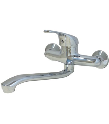 MISCELATORE LAVELLO CUCINA A PARETE IN OTTONE CROMATO CALIPSO UTILIA 32406