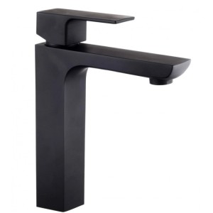 SERIE ELEGANT GRUPPO LAVABO MISCELATORE NERO OPACO IN OTTONE Scarico automatico 1 ¼