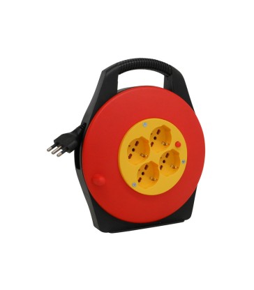 AVVOLGICAVO ELETTRICO GLOBEX 35804 CAVO 10 MT 3X1,5 4 PRESE SCHUKO BIPASSO CON DISGIUNTORE
