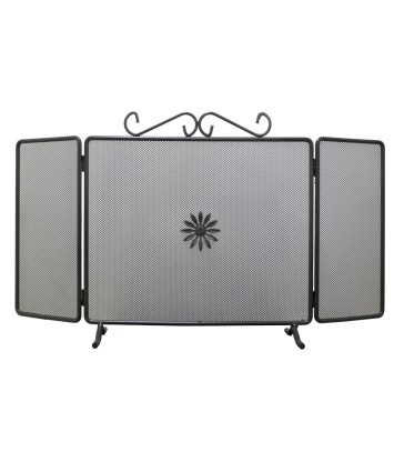 PARASCINTILLE PER CAMINO 3 ANTE ANTICO ACCIAIO VERNICIATO 88XH48,5 CM (1065/60)