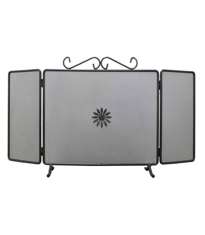 PARASCINTILLE PER CAMINO 3 ANTE ANTICO ACCIAIO VERNICIATO 88XH48,5 CM (1065/60)