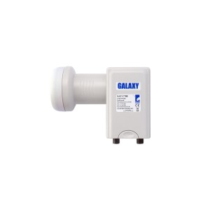 CONVERTITORE LNB UNIVERSALE 2 USCITE PARABOLA SATELLITARE GALAXY SAT C700 BIANCO NERO DVB-S2