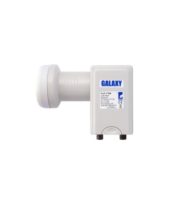 CONVERTITORE LNB UNIVERSALE 2 USCITE PARABOLA SATELLITARE GALAXY SAT C700 BIANCO NERO DVB-S2