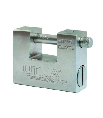 LUCCHETTO ANTISCASSO MONOBLOCCO 94 MM IN ACCIAIO CON 5 CHIAVI UTILIA SECURITY