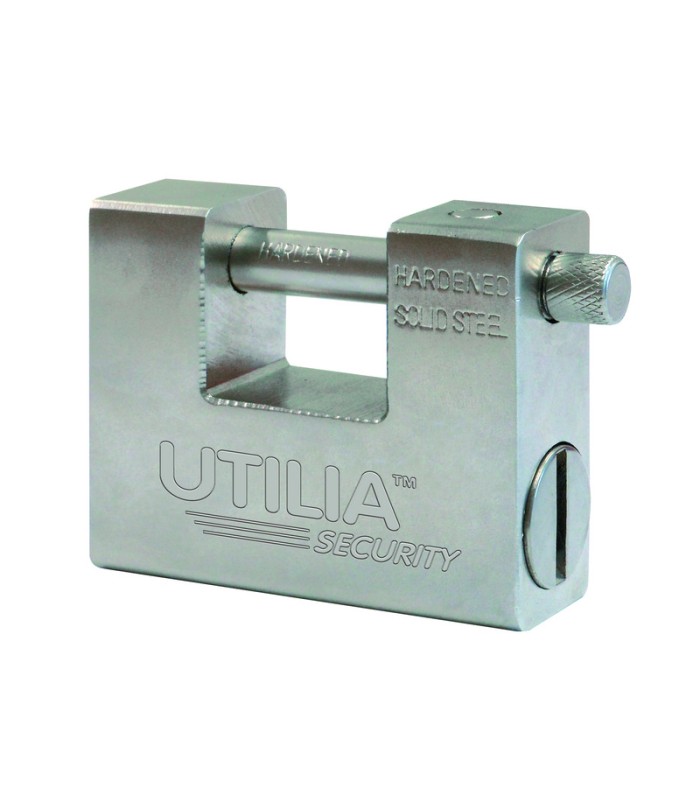 LUCCHETTO ANTISCASSO MONOBLOCCO 94 MM IN ACCIAIO CON 5 CHIAVI UTILIA SECURITY