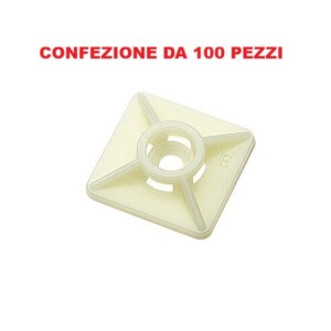 BASETTA ADESIVA BIDIREZIONALE PER FASCETTE 19X19 MM IN ABS ELEMATIC CONFEZIONE DA 100 PEZZI