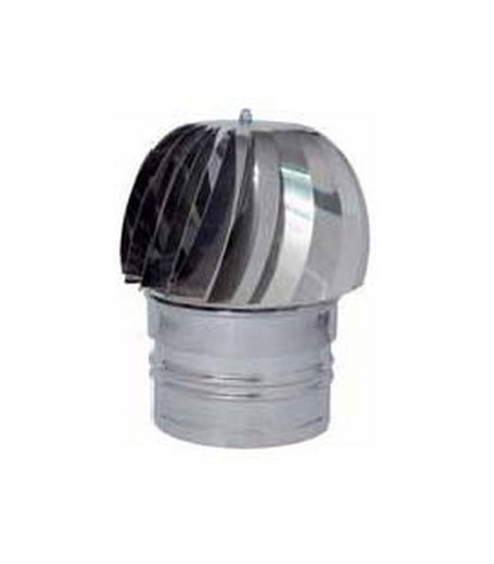 FUMAIOLO GIREVOLE A GLOBO IN ACCIAIO INOX AISI 304 TONDO ATTACCO MASCHIO Ø 15 CM