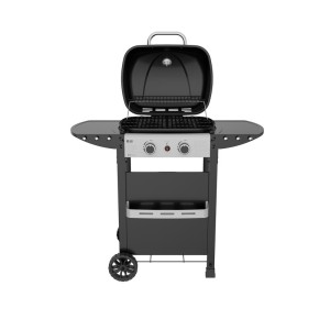 BARBECUE A GAS 2 FUOCHI SIMPLY HOT CON GRIGLIA IN GHISA E RIPIANI LATERALI