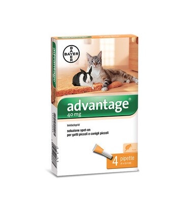 ADVANTAGE SPOT ON 40 ANTIPARASSITARIO GATTI CONIGLI FINO A 4 KG BAYER