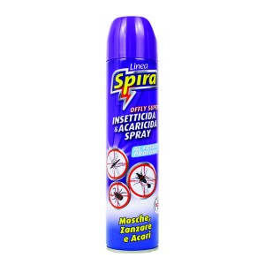 SET 3 PEZZI INSETTICIDA SPRAY MOSCHE E ZANZARE SPIRA 400 ML EFFICACE ACARICIDA