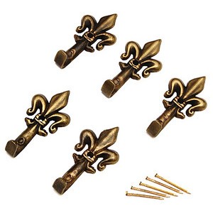 SET 10 PEZZI GANCIO PER QUADRI A GIGLIO BRONZO - VARIE MISURE