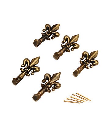 SET 10 PEZZI GANCIO PER QUADRI A GIGLIO BRONZO - VARIE MISURE