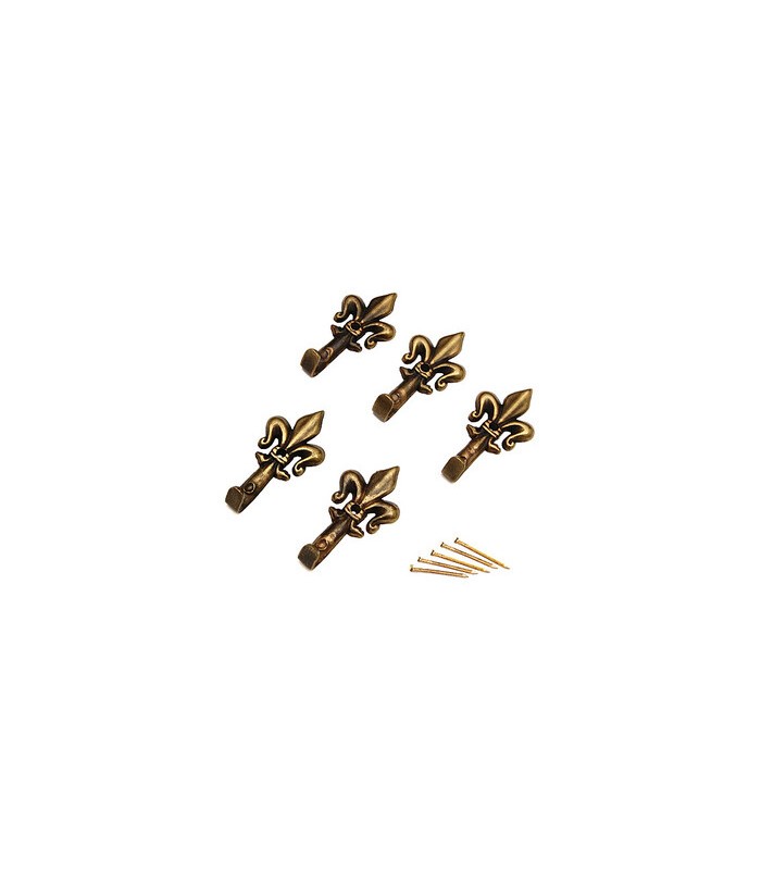 SET 10 PEZZI GANCIO PER QUADRI A GIGLIO BRONZO - VARIE MISURE