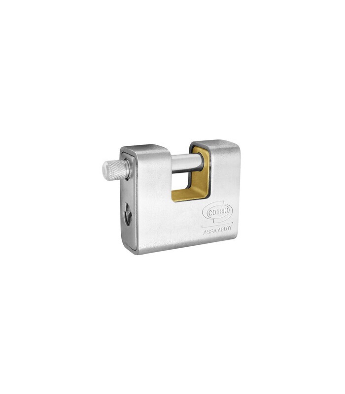 LUCCHETTO CORAZZATO PER SERRANDA CORBIN PL211 IN OTTONE 91MM CON 3 CHIAVI