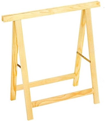 CAVALLETTO IN LEGNO DI PINO MARITTIMO 73,5XH 77 CM CON CERNIERE E ASTE SNODATE MIS.3