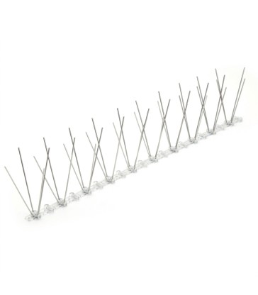 SET 20 PEZZI DISSUASORI PER VOLATILI PICCIONI 50 CM BASE POLICARBONATO 40 SPILLI INOX POLIC/201 - TOTALE 10 METRI