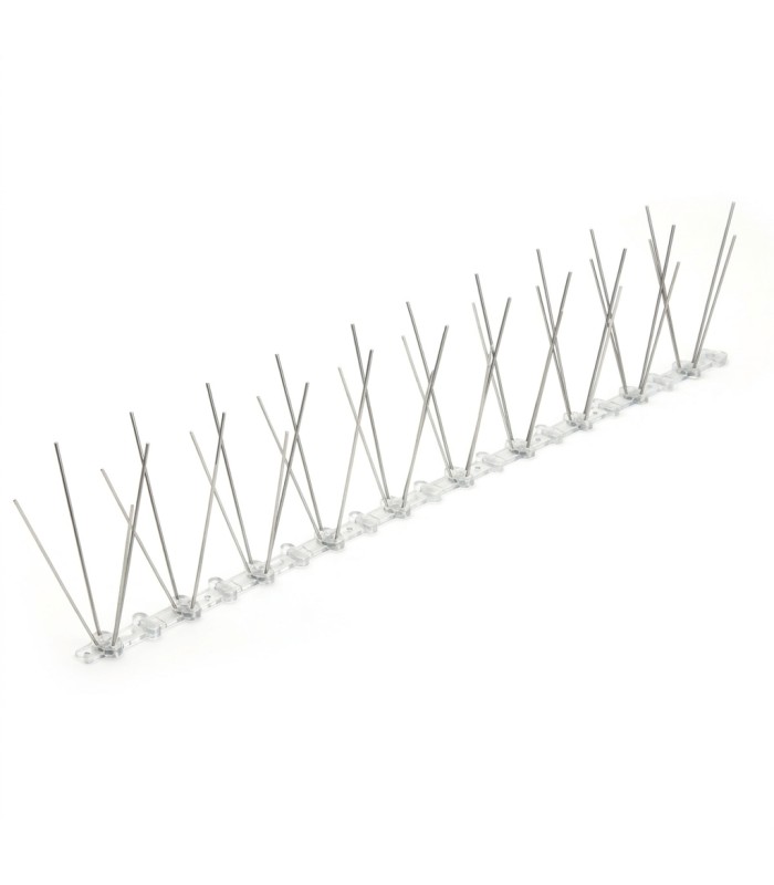 SET 20 PEZZI DISSUASORI PER VOLATILI PICCIONI 50 CM BASE POLICARBONATO 40 SPILLI INOX POLIC/201 - TOTALE 10 METRI