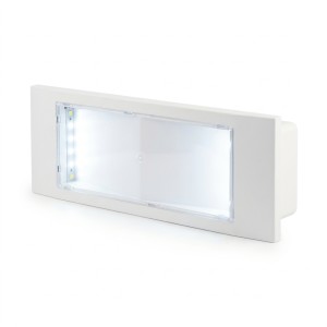 LAMPADA LED EMERGENZA DA INCASSO RICARICABILE 2W 130LM 6500K CON SCATOLA INCASSO