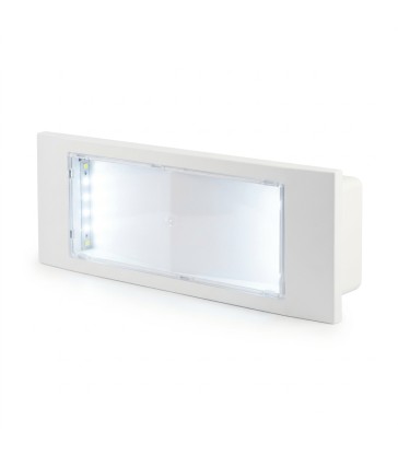 LAMPADA LED EMERGENZA DA INCASSO RICARICABILE 2W 130LM 6500K CON SCATOLA INCASSO