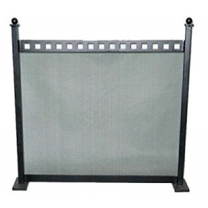 PARASCINTILLE PER CAMINO A PANNELLO ACCIAIO VERNICIATO NERO 63,5X61,5 CM