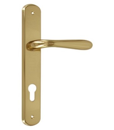 MANIGLIA GOCCIA CON PLACCA Q8/FY 1126 IN LEGA FINITURA ORO LUCIDO