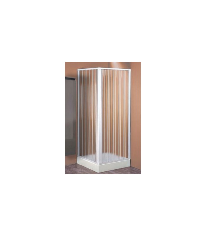 BOX DOCCIA A SOFFIETTO RIDUCIBILE NOVA | 80/60 X 80/60 CM | KIT ANGOLARE PVC BIANCO - 2