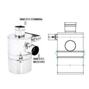 ABBATTITORE DI FULIGGINE AD ACQUA (WATER DUST COLLECTOR) - ACCIAIO INOX Ø 80 MM